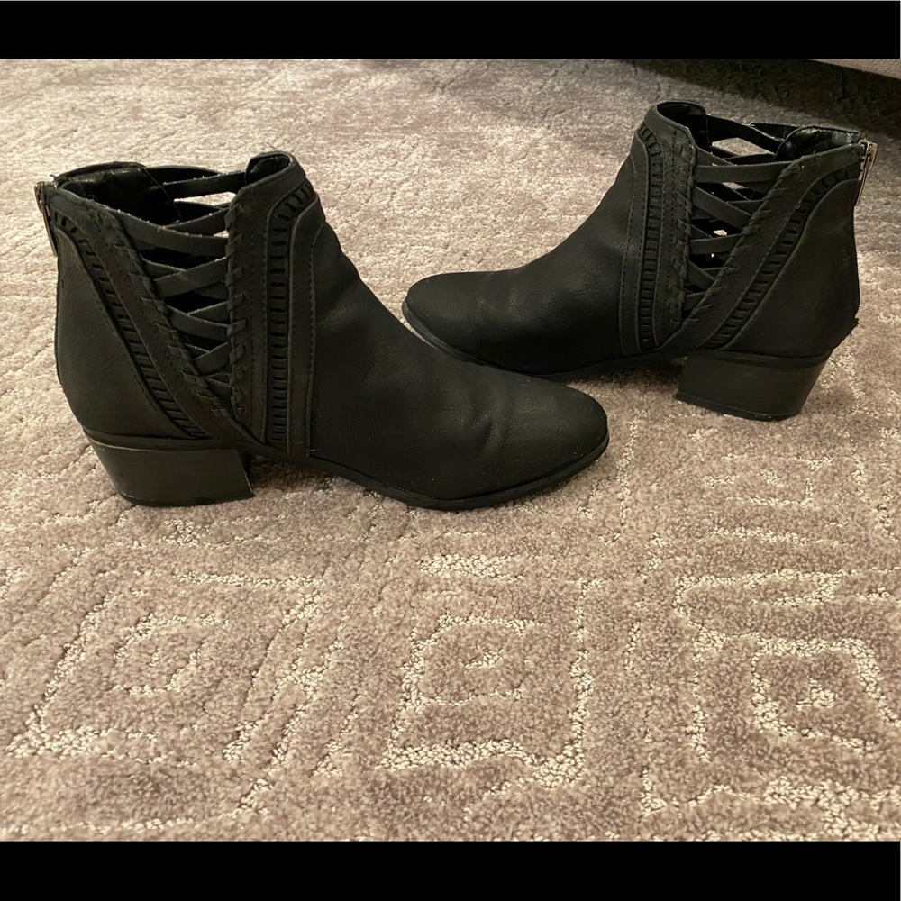GIRLS Vince Camuto Black Ankle Detail Booties sz 3